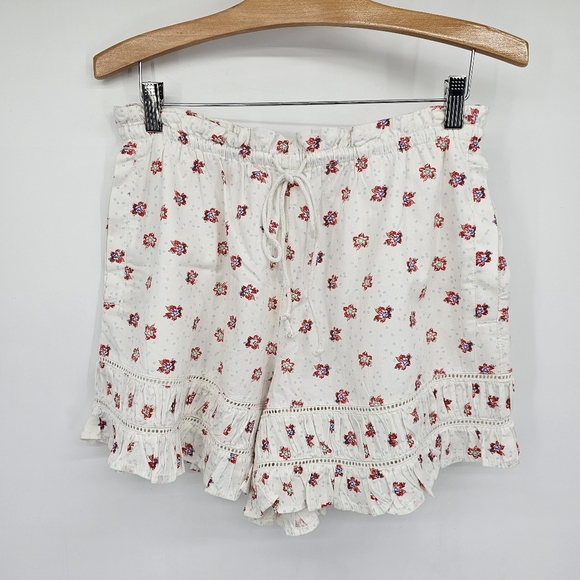 Free People Cambridge Printed Pull-On Ruffle Floral Shorts Womens Small New - Picture 2 of 7